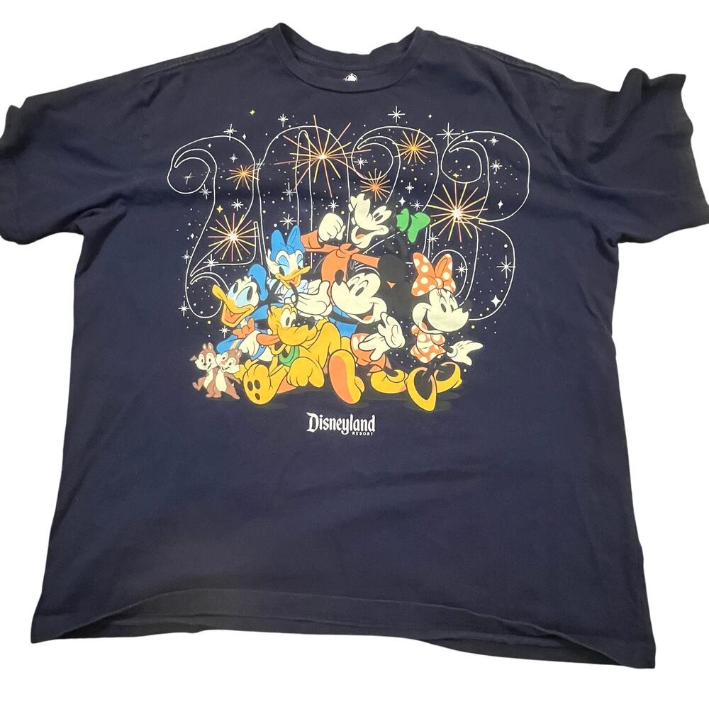 Disneyland Resort 2023 Disney Parks Graphic Tee Men XXL Mickey Minnie Fireworks
